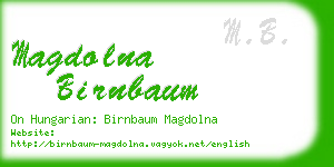 magdolna birnbaum business card